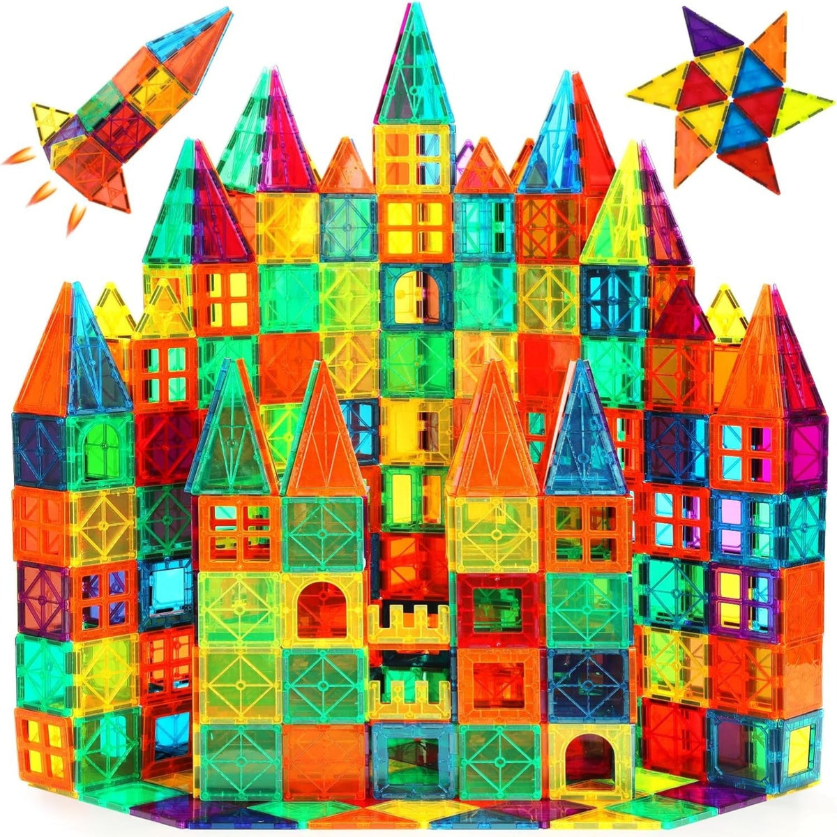 102-Piece Animal Village Magnetic Building Set with House Shapes