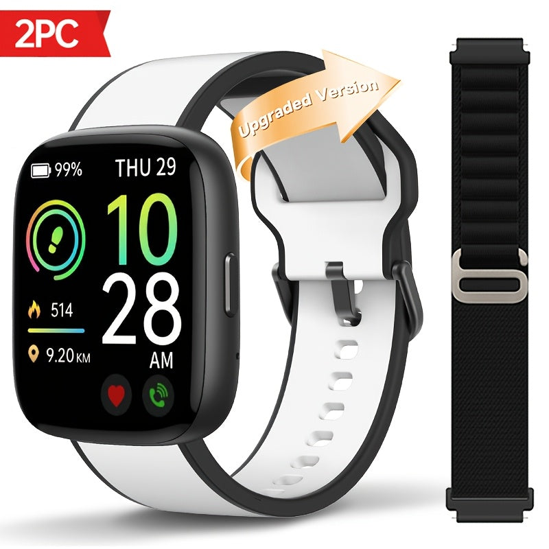 Alexa Built-in Waterproof Smartwatch 1.83" HD – Wireless Calling, 100+ Sport Modes, Heart Rate SpO2 Sleep Tracker, Optional Woven Strap – Unisex Black Green Purple Pink Gold White iPhone & Android