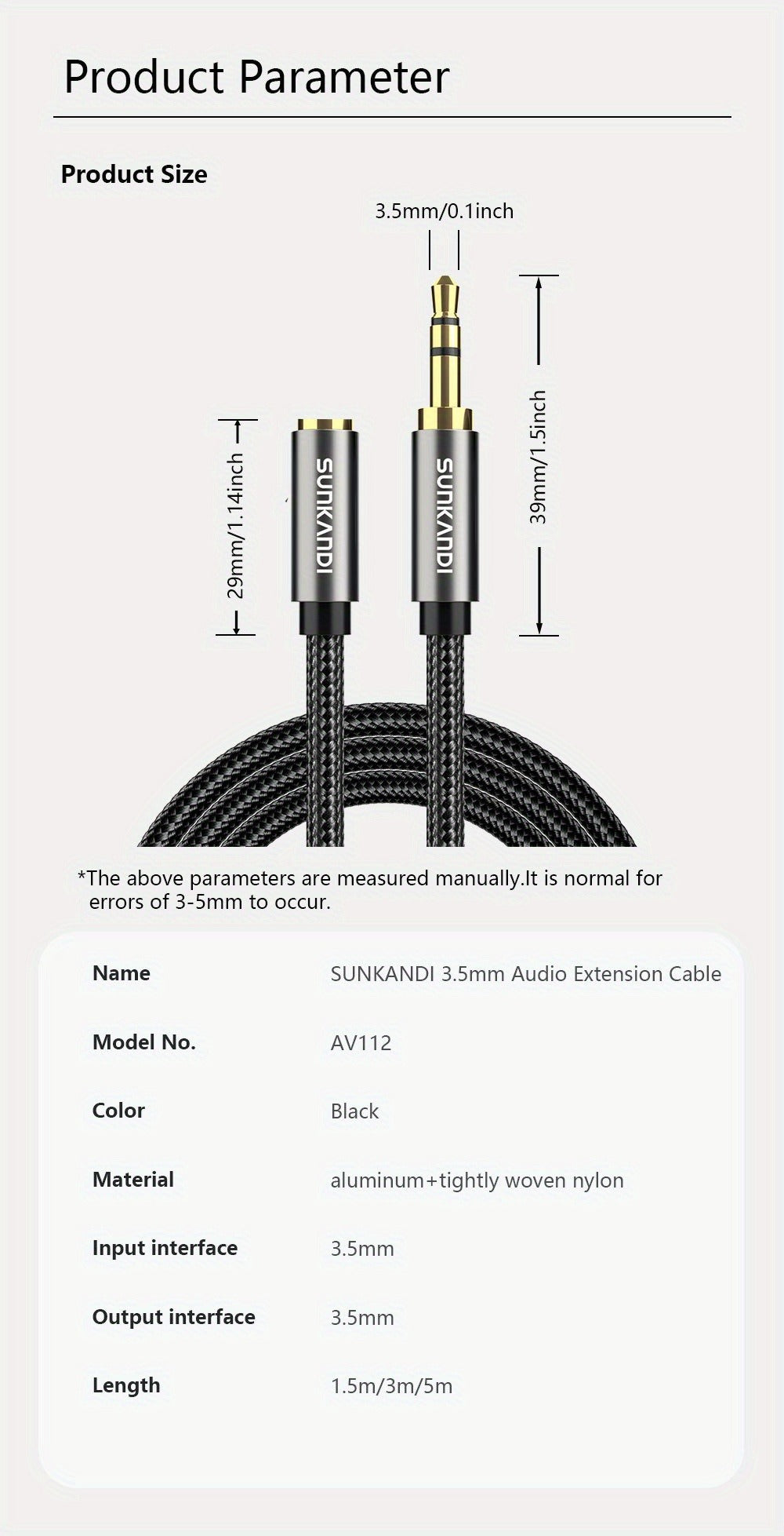 3.5mm TRRS Headphone Extension Cable with Mic Male to Female Stereo Audio Cable for Smartphone PC TV Headphone PS4 Car Audio Speaker Gaming