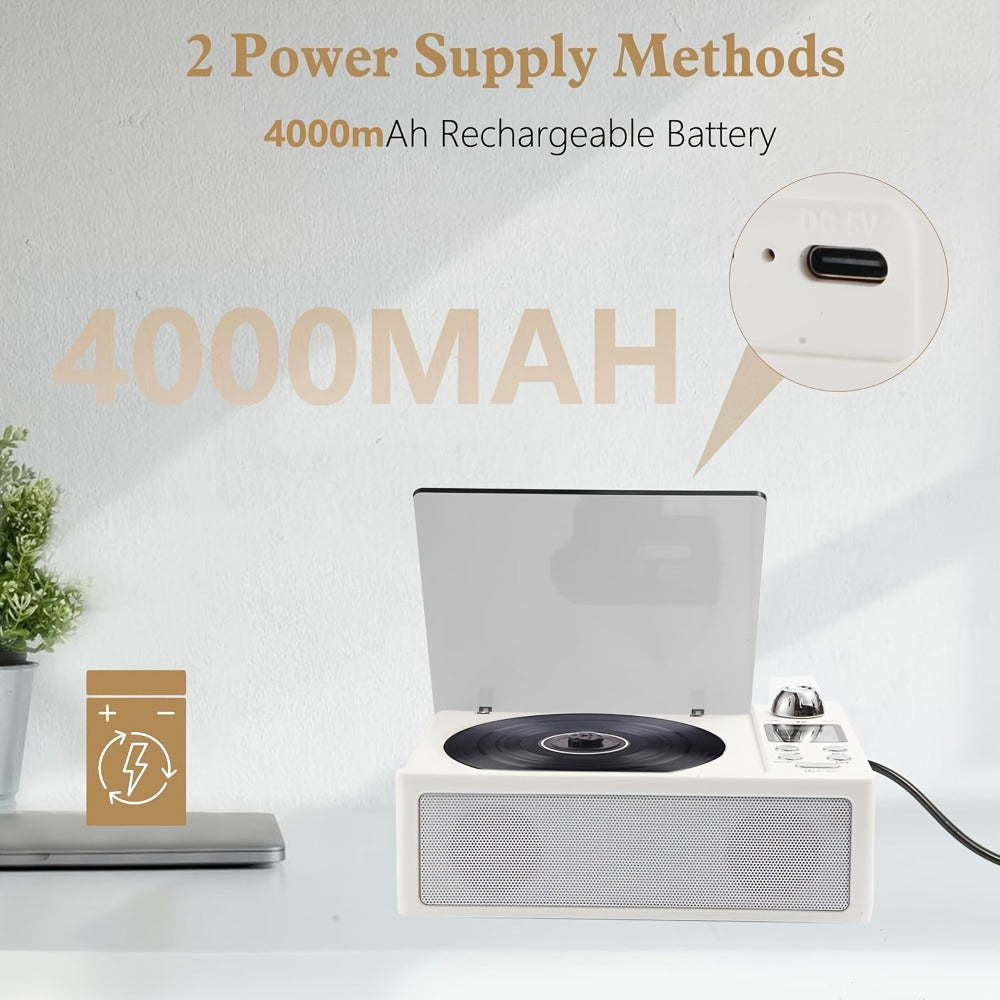 CD Player with Bluetooth Receiver FM Radio Dual Stereo Speakers, USB Player AUX Input Type-C Charging LED Display Remote Control, Multifunctional Home CD Music Player with Earphone Jack