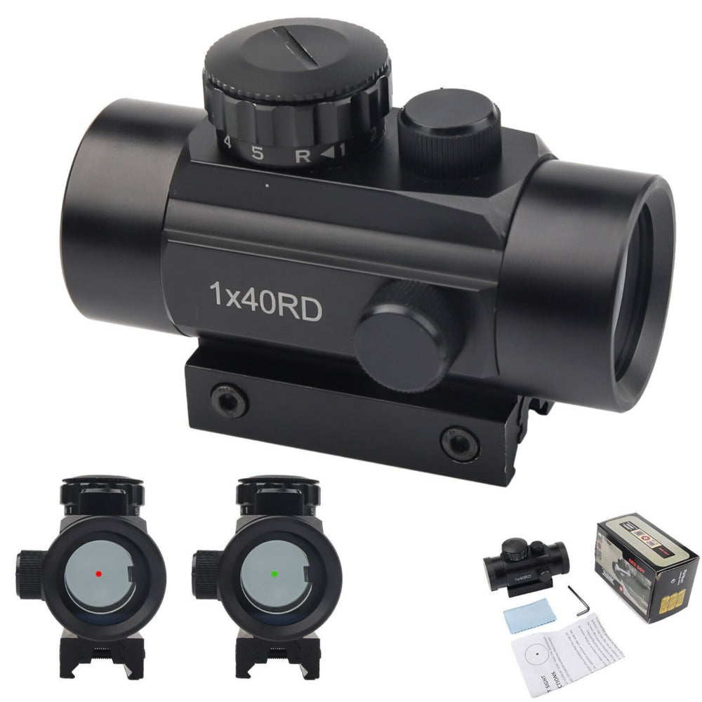 Red Green Dot Sight Scope 1x40 Picatinny Rail Mount 2 MOA Reticle for Rifles Shotguns Airsoft Hunting Shooting Optics Accessory