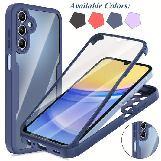 Samsung Galaxy A-Series Rugged Case with Built-In Screen Protector – Full Body Shockproof Phone Cover for Galaxy A15 A16 A17 A36 A37 A56 A57 5G | Heavy Duty Drop Protection