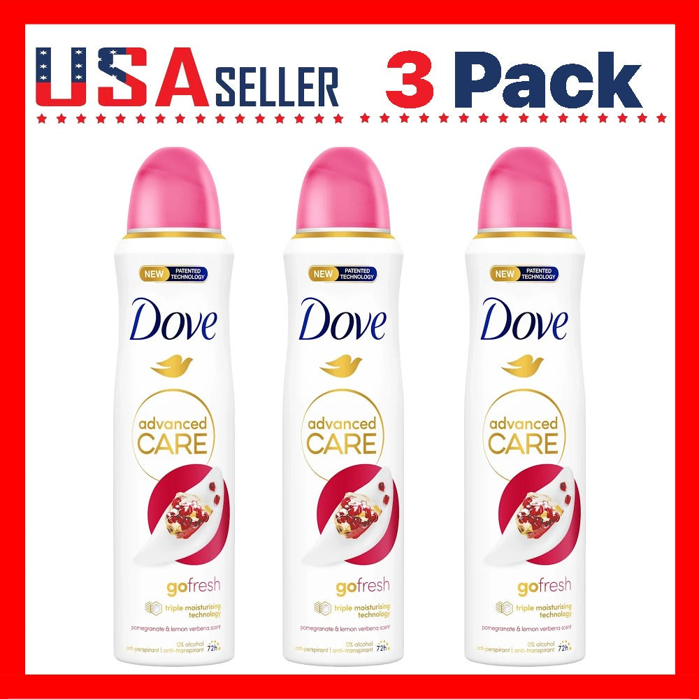 Pomegranate & Lemon Verbena Body Spray for Women Dove Go Fresh 150ml Long Lasting Freshness Quick Dry Invisible No White Marks Non-Sticky Lightweight Daily Deodorant Spray for Gym Travel 5oz