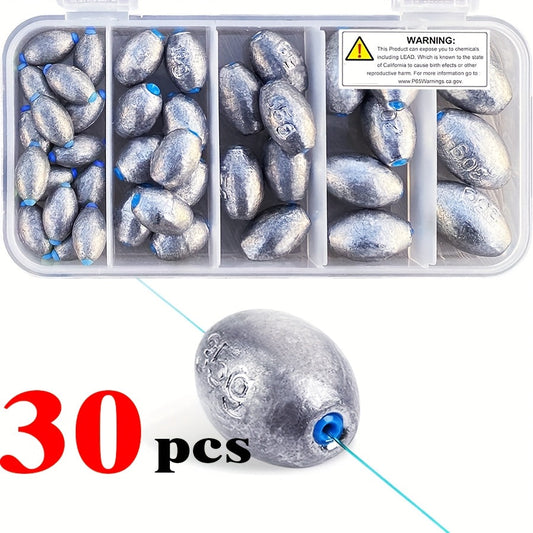 Lead Egg Fishing Sinker with Oval Profile for Bottom Fishing and Bass Casting