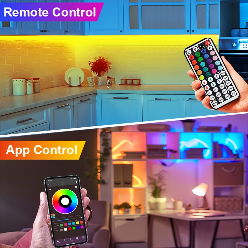 Smart LED Strip Lights for Bedroom 100FT RGB Color Changing – App & Remote Control Home Decor Light Strip for Room Party Thanksgiving Christmas Holiday Decoration & Gifts
