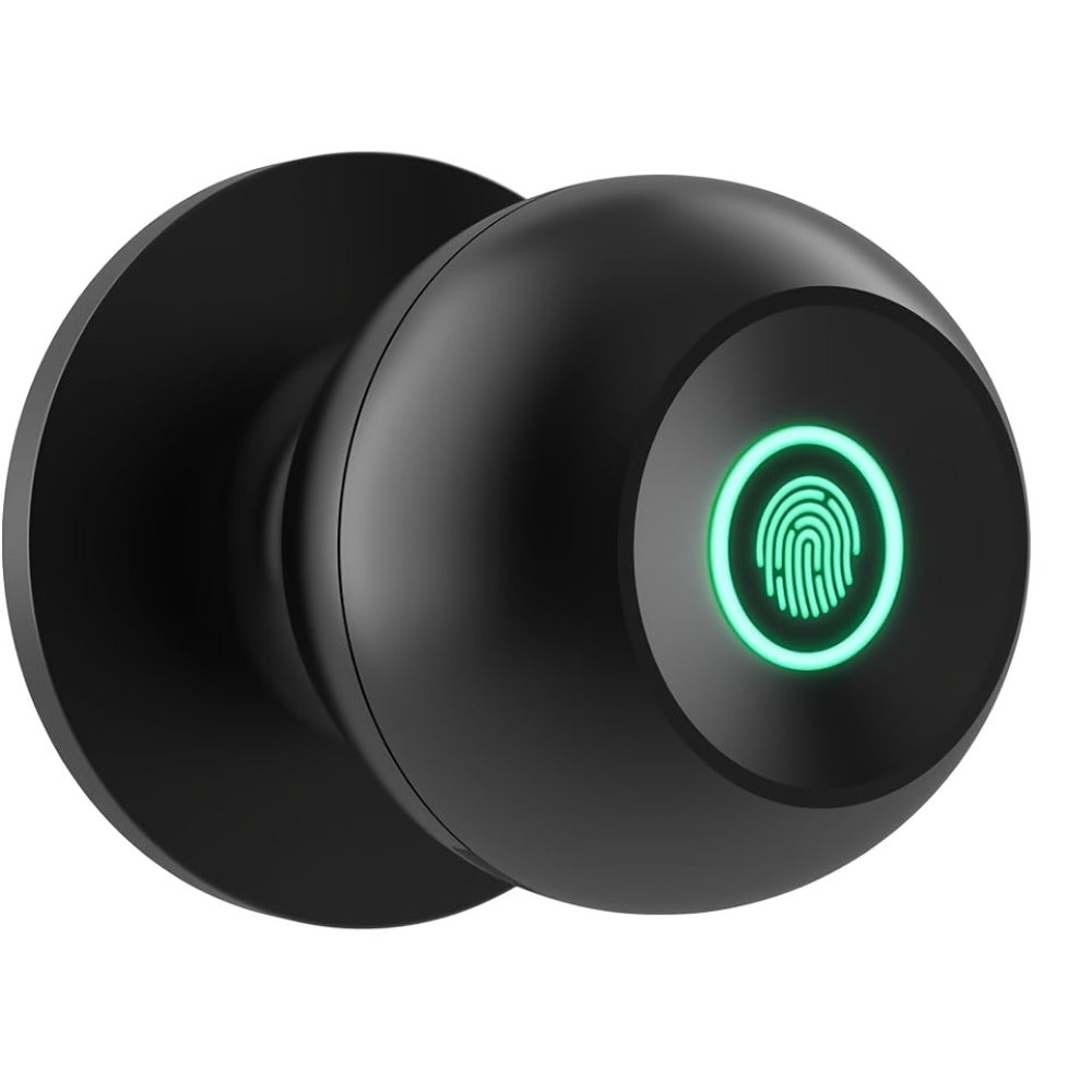 K10 Rechargeable Smart Door Knob with Fingerprint & App Control - 3-in-1 Keyless Entry, Entrance/Passage/Privacy Mode, Built-In Lithium Battery, No Battery Replacement, Matte Black & Brushed Nickel