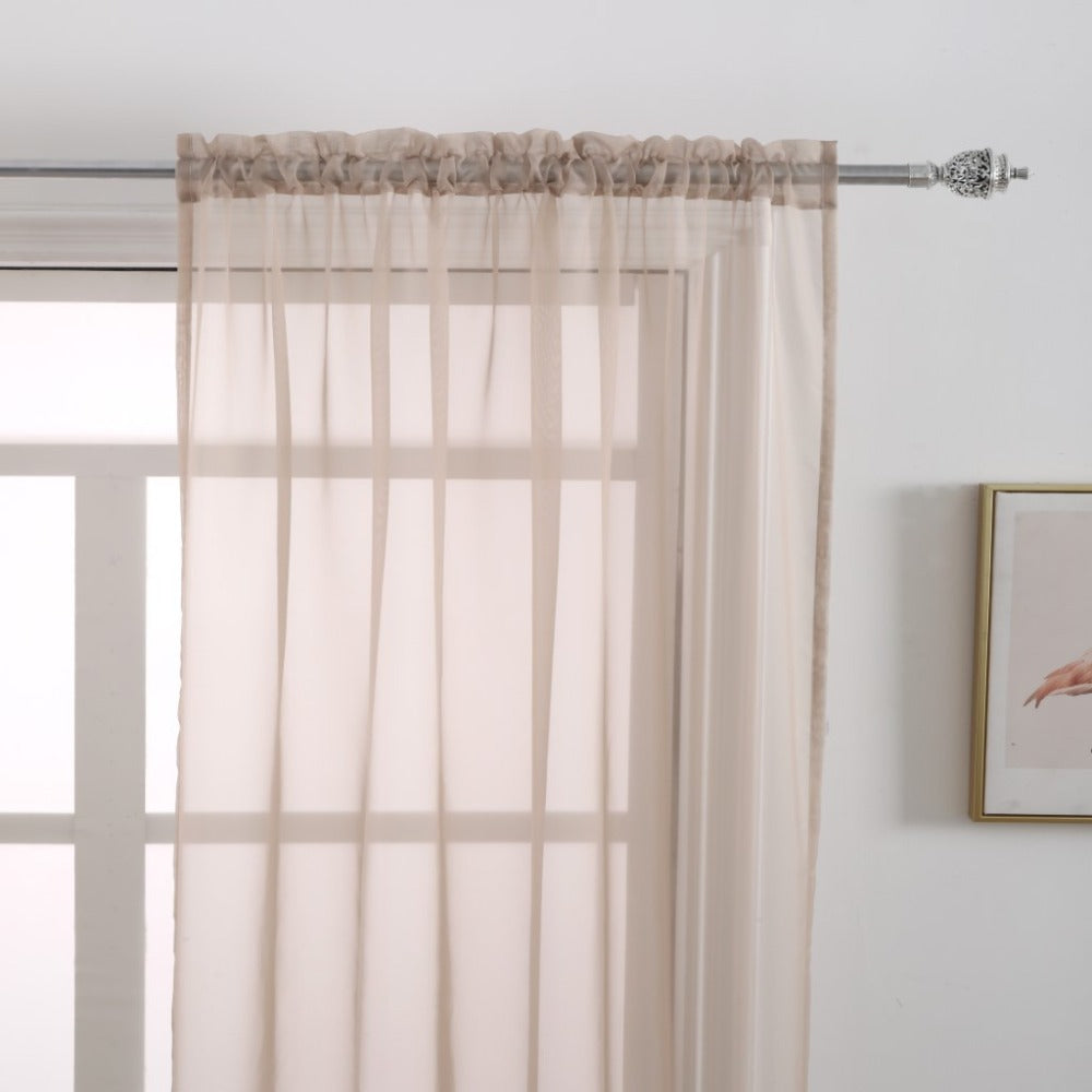 Sheer Curtains 2 Panels Rod Pocket – Light Filtering Privacy Window Drapes for Living Room Bedroom Modern Home Decor