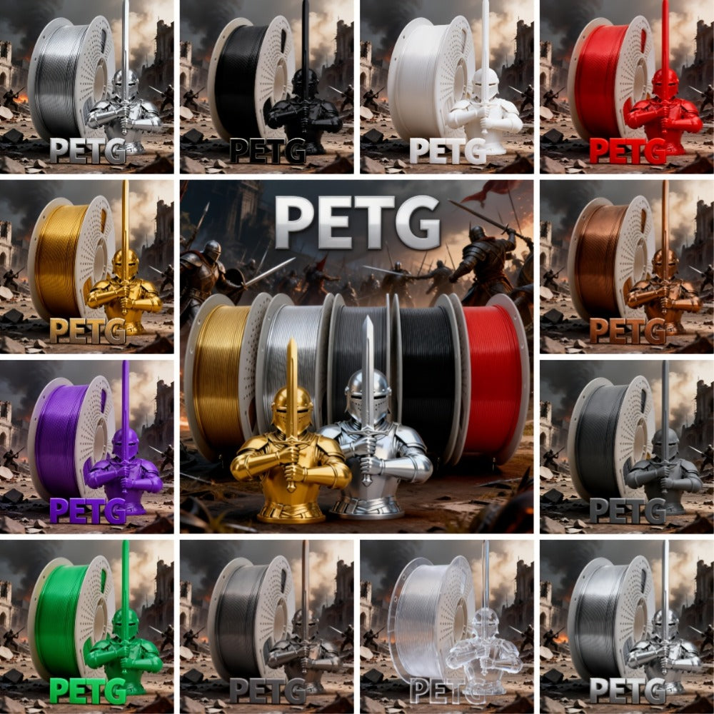 PETG Filament 1.75mm 1kg Vacuum Packed – High Toughness Smooth Printing 3D Printer Filament 2.2lb ±0.03mm | Waterproof Heat-Resistant PETG Spool for Hobbyists Beginners FDM Printers