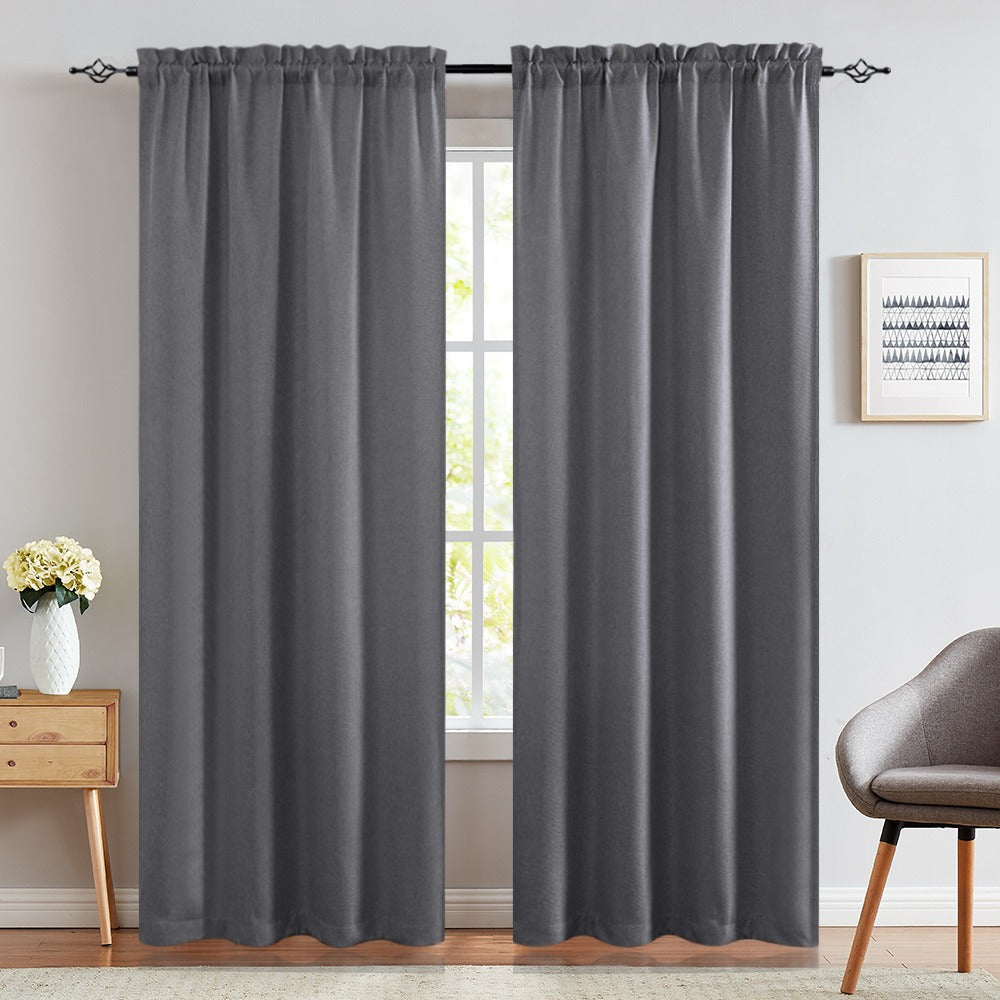Blackout Curtains 80% Light Blocking – 2 Panels Thermal Insulated Linen Textured Rod Pocket Window Drapes for Bedroom, Living Room & Kitchen Privacy