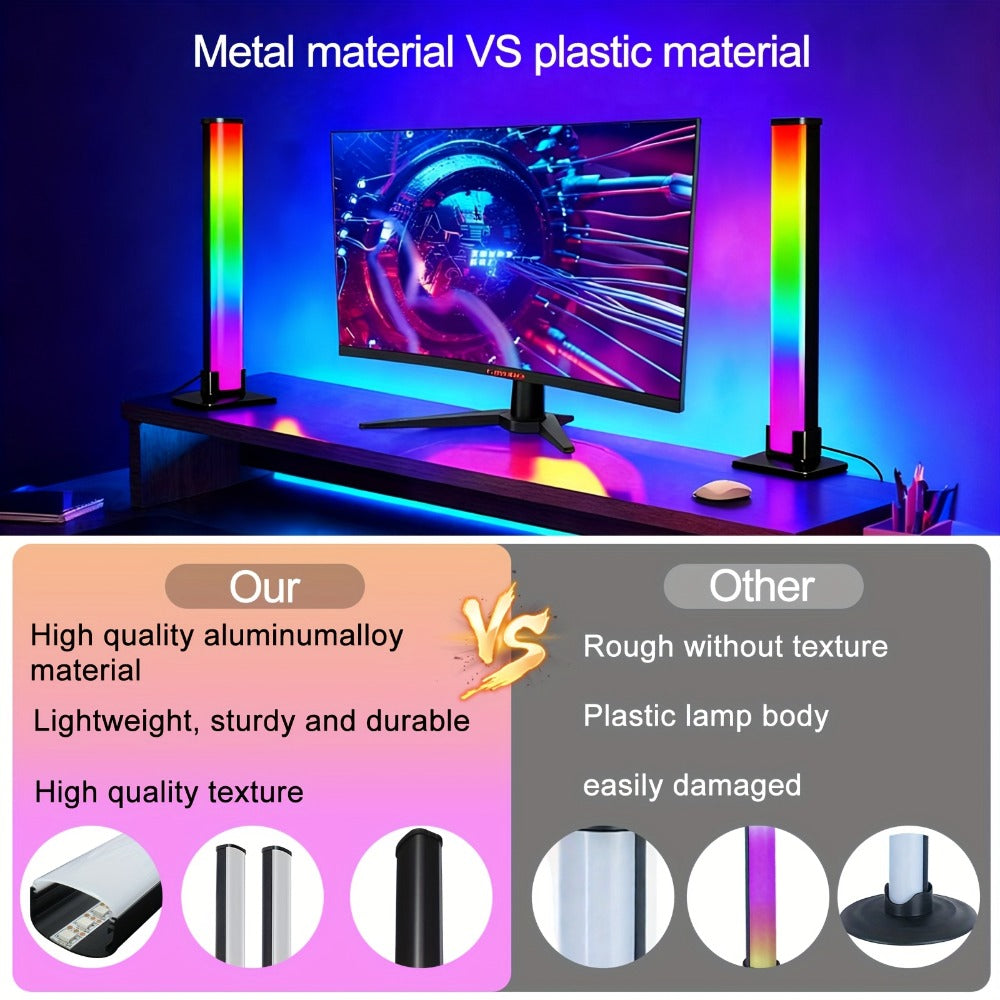 RGBIC Atmosphere Light with Music Sync - Desktop Ambient Light, App & Remote Control, Alloy Body, Multi-Mode Color Adjustment, USB 5V Powered, Single or Pair for Gaming Room, Bedroom & Desk Setup