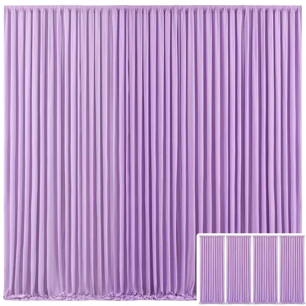 Elegant Fabric Backdrop Curtains 4pcs with Poles 59x85in Non-Transparent Wrinkle-Free Party Photo Backdrop for Wedding Birthday Bridal Shower Graduation Prom Christening Holiday Decor
