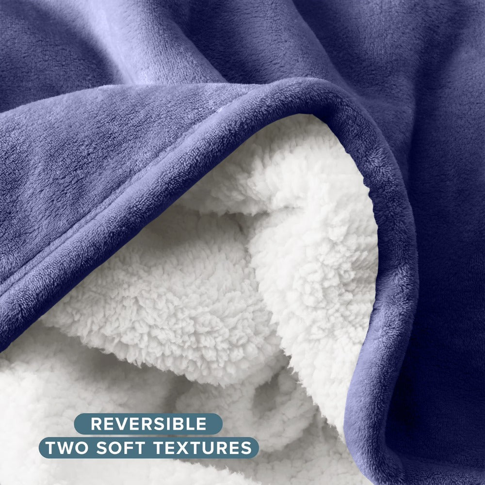 Sherpa Flannel Blanket – Double-Layer Ultra Soft Warm Throw for Bed, Sofa & Bedroom Decor, Better Sleep, 14 Colors, 3 Sizes