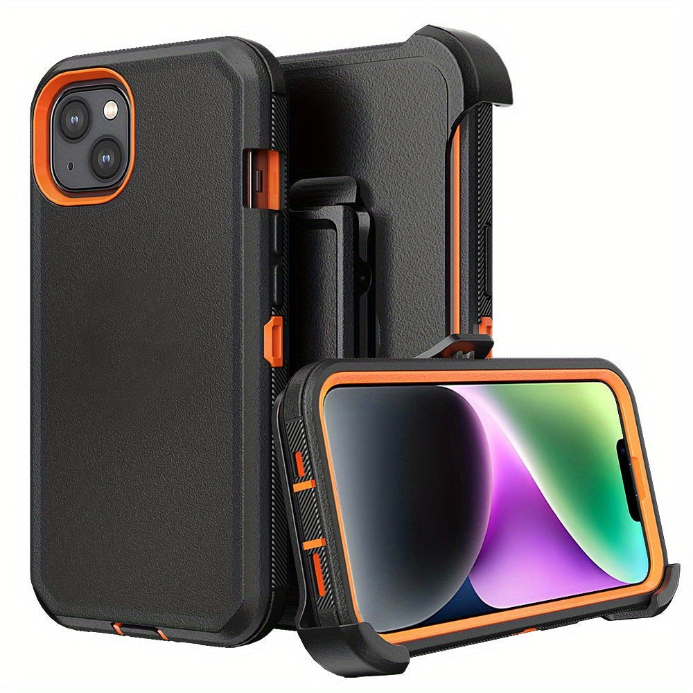 Rugged iPhone 14 Belt Clip Holster Case with Rotating Clip Heavy Duty TPU PC Dual Layer Shockproof Drop Protection Wireless Charging for iPhone 14 Pro Max 14 Plus 14 Pro 14 – 3 Colors Men Outdoor