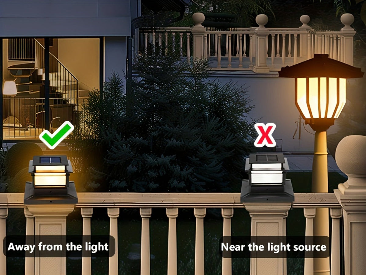 Solar Post Cap Lights for Fence Deck 6 Pack - Outdoor Bright LED Waterproof Auto Dusk to Dawn for Garden Porch Patio Stair Railing Newel Post Driveway Pillar Decoration