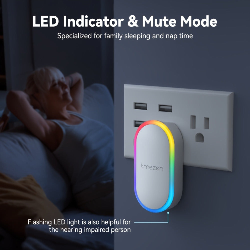 USB Plugin Wireless Doorbell Kit with 60 Melodies, 5 Volume Levels & Colorful LED Indicator, 1000ft Range, Silent Mode, Battery-Powered Transmitter, No Wiring for Home Office Apartment Elderly