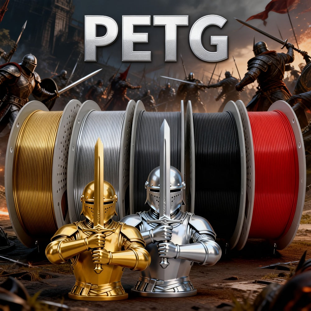 PETG Filament 1.75mm 1kg Vacuum Packed – High Toughness Smooth Printing 3D Printer Filament 2.2lb ±0.03mm | Waterproof Heat-Resistant PETG Spool for Hobbyists Beginners FDM Printers