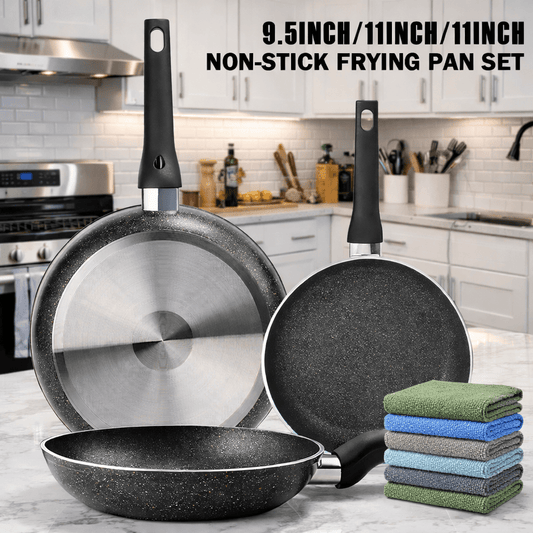 Nonstick Cookware Set, 9-Piece with Detachable Handles and Stackable Design