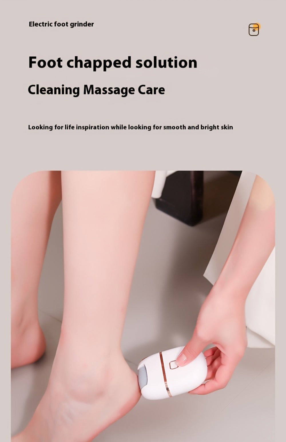 Callus Remover for Feet Electric Rechargeable Foot Grinder with 3 Grinding Heads & 2 Speed Settings – USB Portable Pedicure Tool for Cracked Heels Dry Dead Skin Removal Women Men