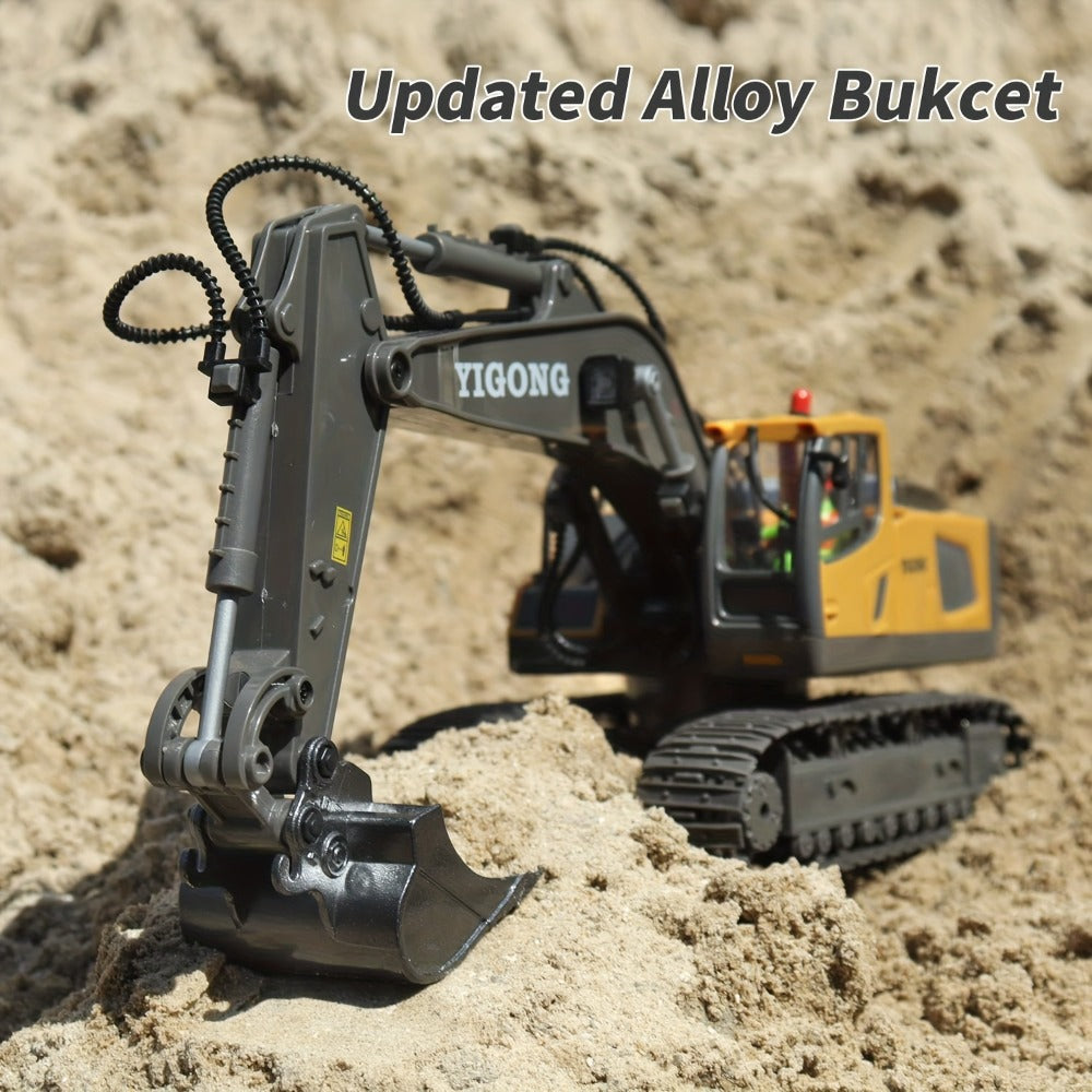 RC Construction Vehicle Set, 2.4GHz 12-Channel Excavator, Dump Truck, Bulldozer & Loader