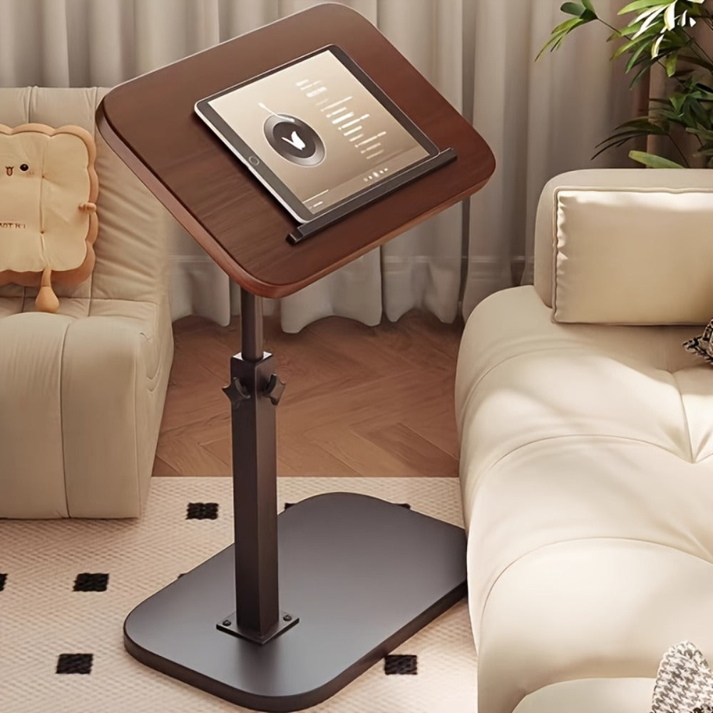 Laptop Stand Desk for Bed Rotatable 360° Angle Adjustable Foldable Sofa Couch Tray Table with Support Rod for Working Reading Movie Watching Home Office WFH Black Walnut
