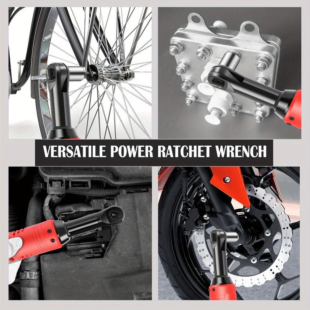 Cordless Electric Wrench QUAGGA 12V - 45Nm High Torque 3/8" Rechargeable Ratchet Wrench with Battery & Charger for Automotive Repair, Stage Truss & Home Improvement, Best Family Gift Tool