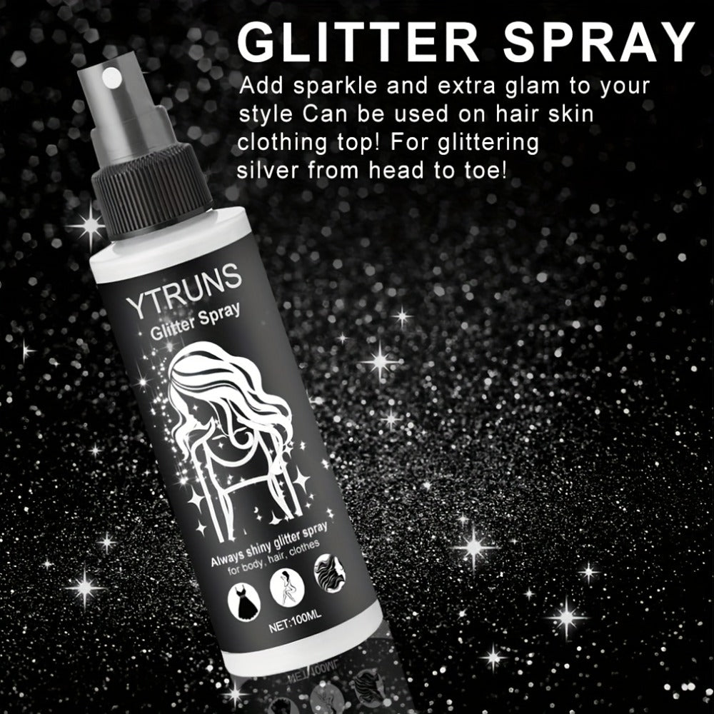 Glitter Spray for Hair & Body Quick Dry Shimmer Spray – High-Gloss Body Glitter for Face Lips Eyes Skin Festival Rave Party Photoshoot Everyday Glam Set 2pc & 3pc Options Women Teens