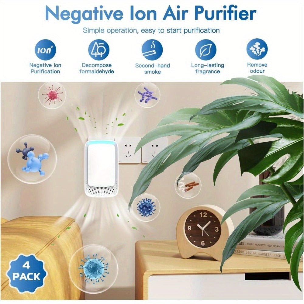 Plug-In Air Purifier Ionic – Filterless & Silent Odor Neutralizer for Home, Pets, Office & Gym, Compact 24/7 Fresh Air, Zero Maintenance, Space-Saving Design, Ideal Gift (2 or 6 Pack)