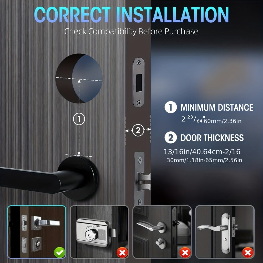 5-in-1 Smart Door Lock with 100 Fingerprints & IC Card - Fingerprint, Passcode, App & Key Keyless Entry for Home, Hotel & Apartment, Multi-User Access, Remote Management, Easy DIY Install