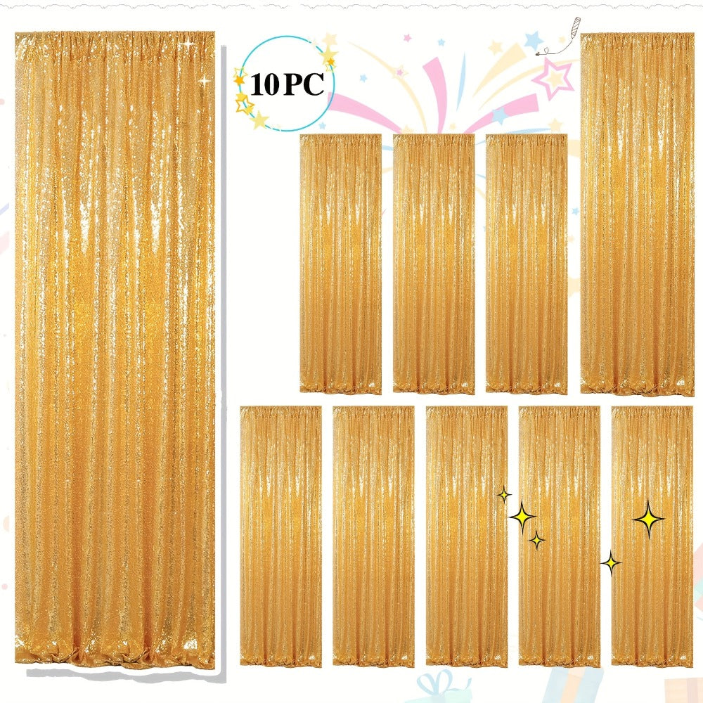 Sequin Backdrop Curtains 2FTx8FT Glitter Photography Background Panels for Party Wedding Birthday Stage Decoration Gold Yellow Shimmer Curtain Set 4 6 10 Panels Available