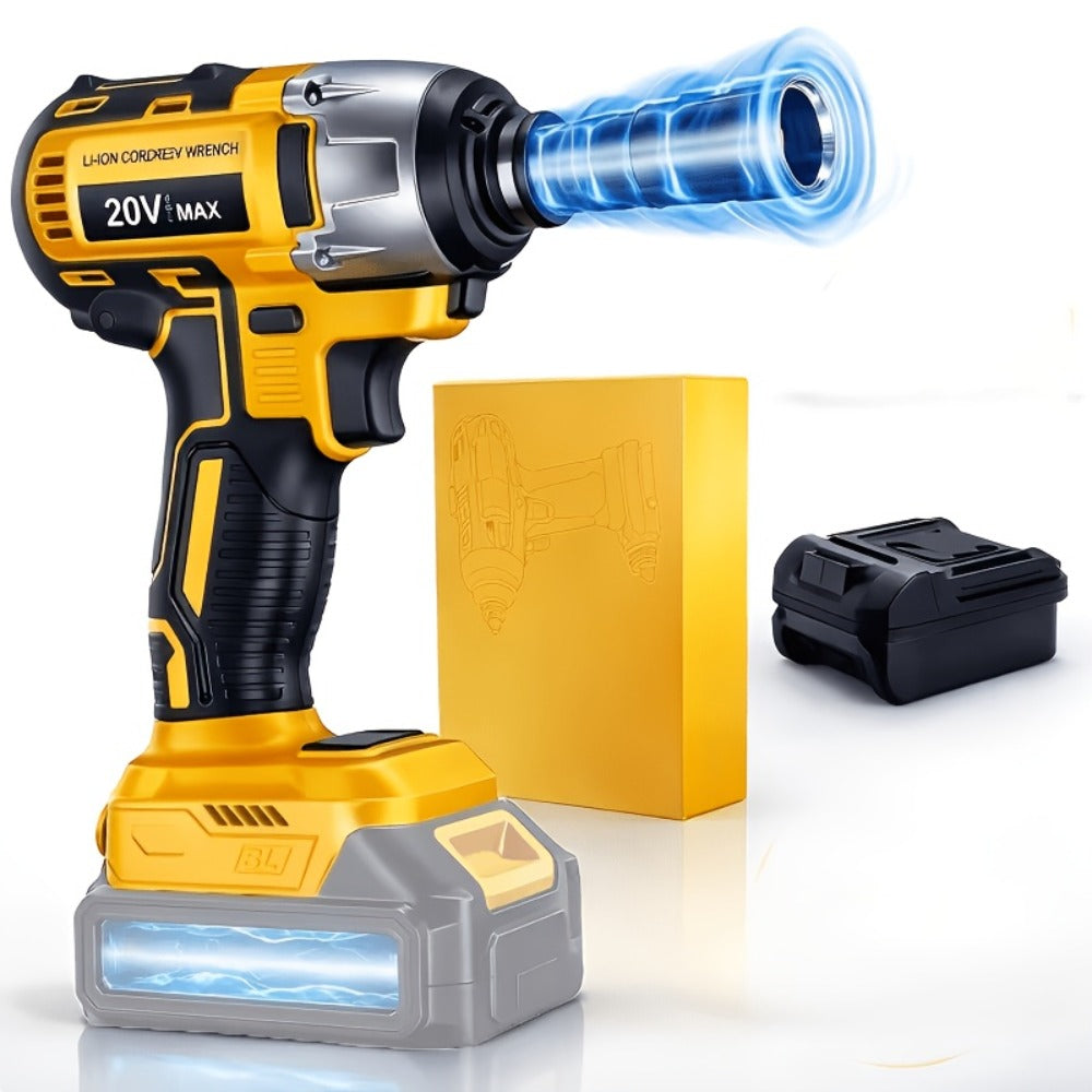 Cordless Impact Wrench 1/2 Inch Brushless – 450N.m 259Ft-lbs High Torque Impact Gun, 3300RPM Variable Speed, 12 Sockets, Fast Charger & Dual Battery Options for Auto Repair & Home Use
