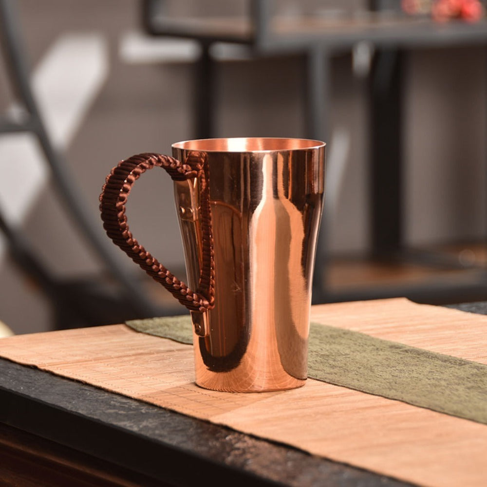 Handcrafted Copper Mug with Hammer Pattern – Pure Copper Coffee Mug, Tea Cup & Water Vessel – Artisan Copper Drinking Cup for Moscow Mule, Milk, Hot & Cold Beverages – Unique Kitchen Gift