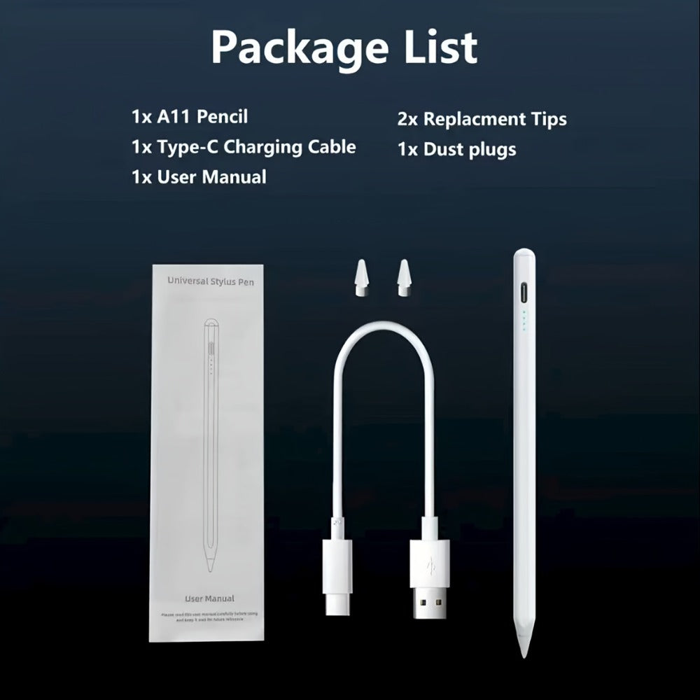 Stylus Pen for iPad & Android Tablets – Palm Rejection, Tilt Sensor, USB-C Charging, Compatible with iPad 6/7/8/9/10, Pro 11"/12.9"/M4, Air 3/4/5/6, Mini 5/6, All Android Tablets (Multi-Color)