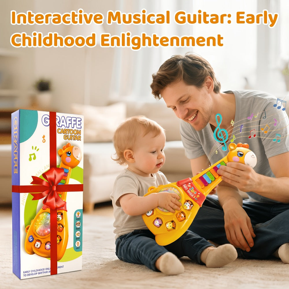 Giraffe Guitar Musical Toy with Piano Keys, Animal Sounds and Lights