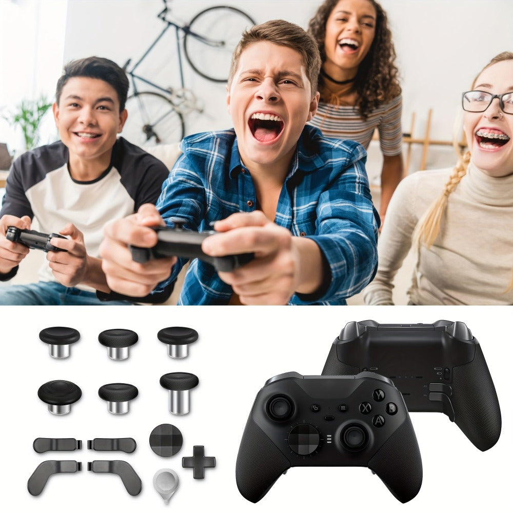 Xbox Elite Controller Series 2 Accessories 13-in-1 Replacement Kit - Paddles Thumbsticks Analog Sticks 2 D-Pads Repair Tool Stainless Steel Parts Set for Xbox Elite 2
