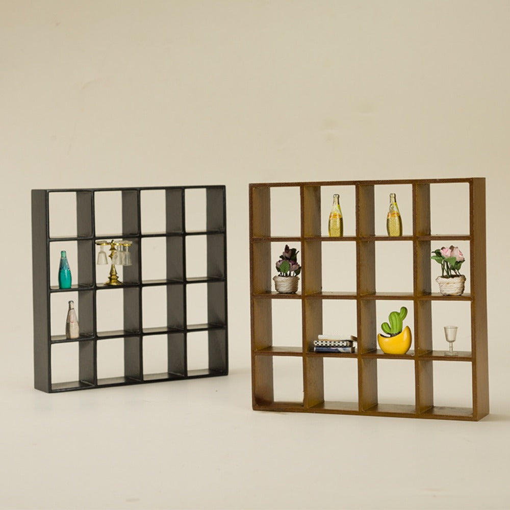 1:12 Scale Dollhouse Display Cabinet with 16 Compartments