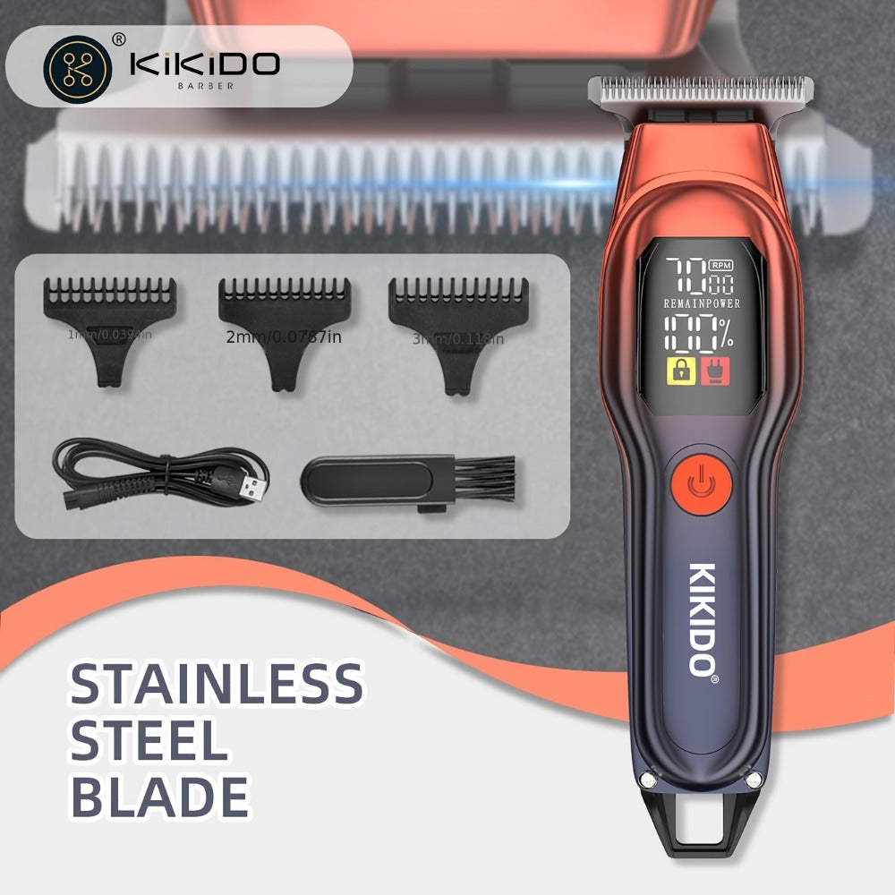 Electric Hair Clipper USB Rechargeable KK-A2 — Portable Trimmer with LED Display, 2-Speed Adjustable 0-100 RPM, Interchangeable Limit Comb, Fast Charging, Home & Travel Grooming for Men & Women