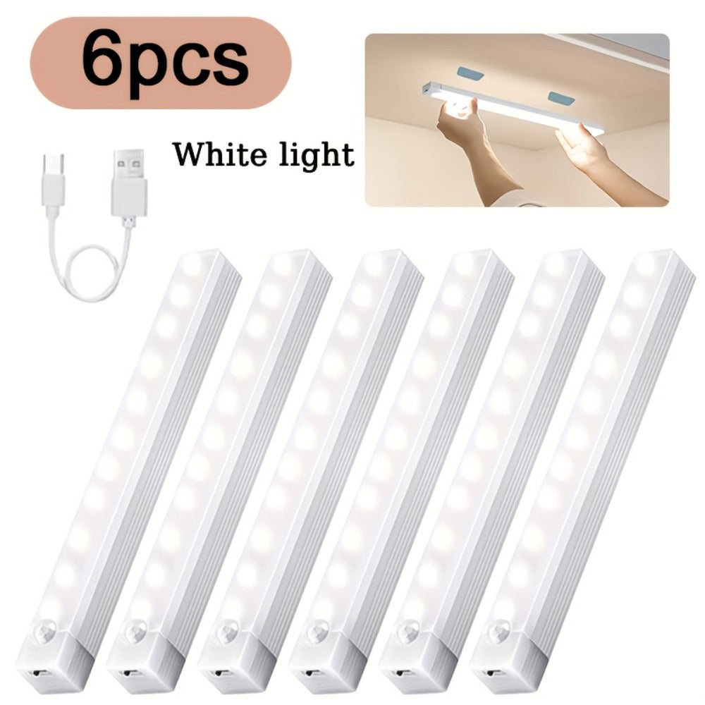 LED Motion Sensor Cabinet Lights USB Rechargeable 3 Modes – Wireless Night Light 6 9 12 Pack 3 Sizes for Bedroom Staircase Kitchen Office Piano Room Dance Studio Bedside Reading