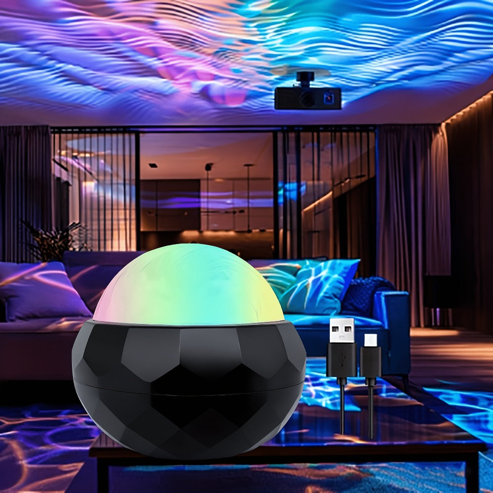 Aurora Magic Ball Light USB Plug-In with Remote – Color Rotating Aurora Borealis Effect Night Light for Bedroom, Living Room & Party Atmosphere Decor