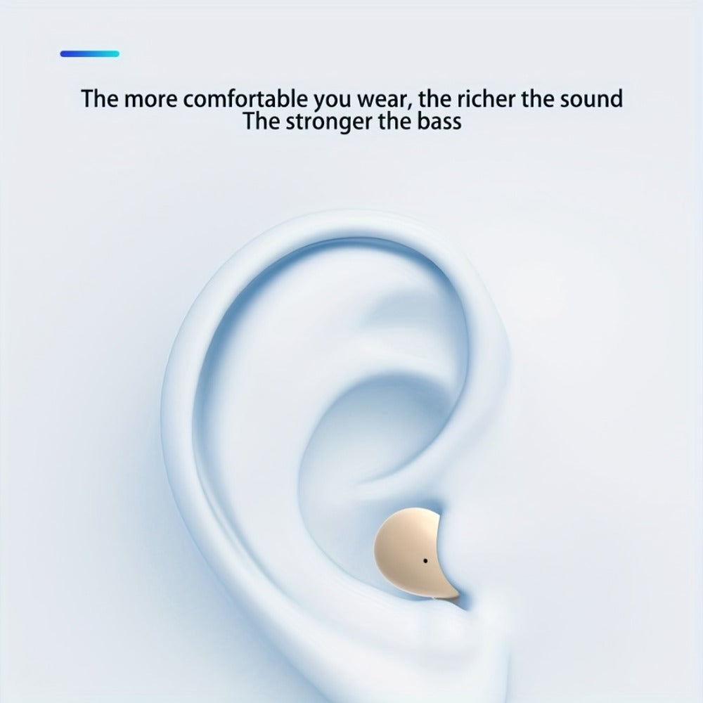 Mini Wireless Earbuds with Charging Case, Ultra-Long Battery Life, Universal Phone Control, Compact True Wireless Earphones Compatible with iOS & Android, Lightweight In-Ear Headphones for Music Calls Travel Work