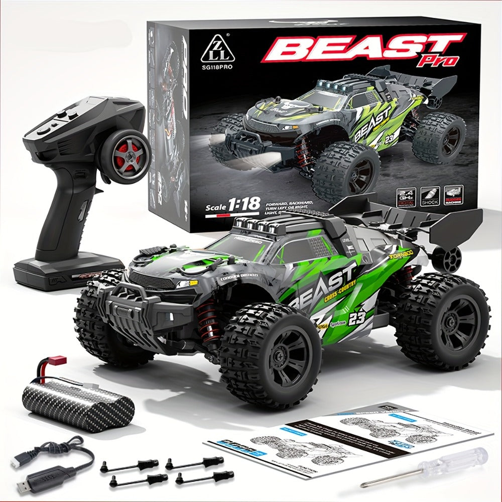4WD RC Off-Road Car with Brushed or Brushless Dual-Battery Options