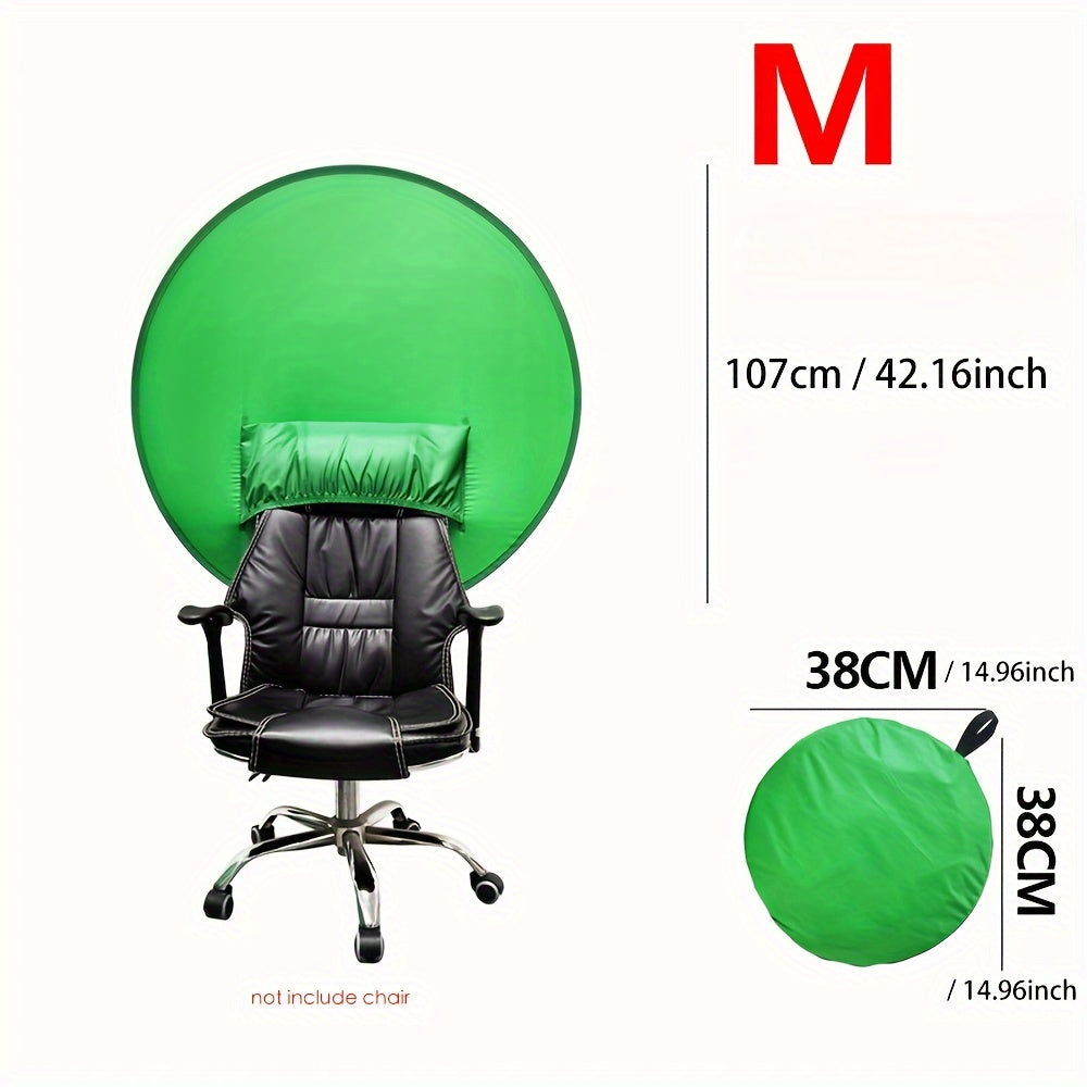 Chair Mount Green Screen Backdrop Collapsible Chroma Key Background for Streaming Vlogging Video Calls Zoom Portable Wrinkle-Resistant Polyester Easy Setup for Home Studio Content Creators