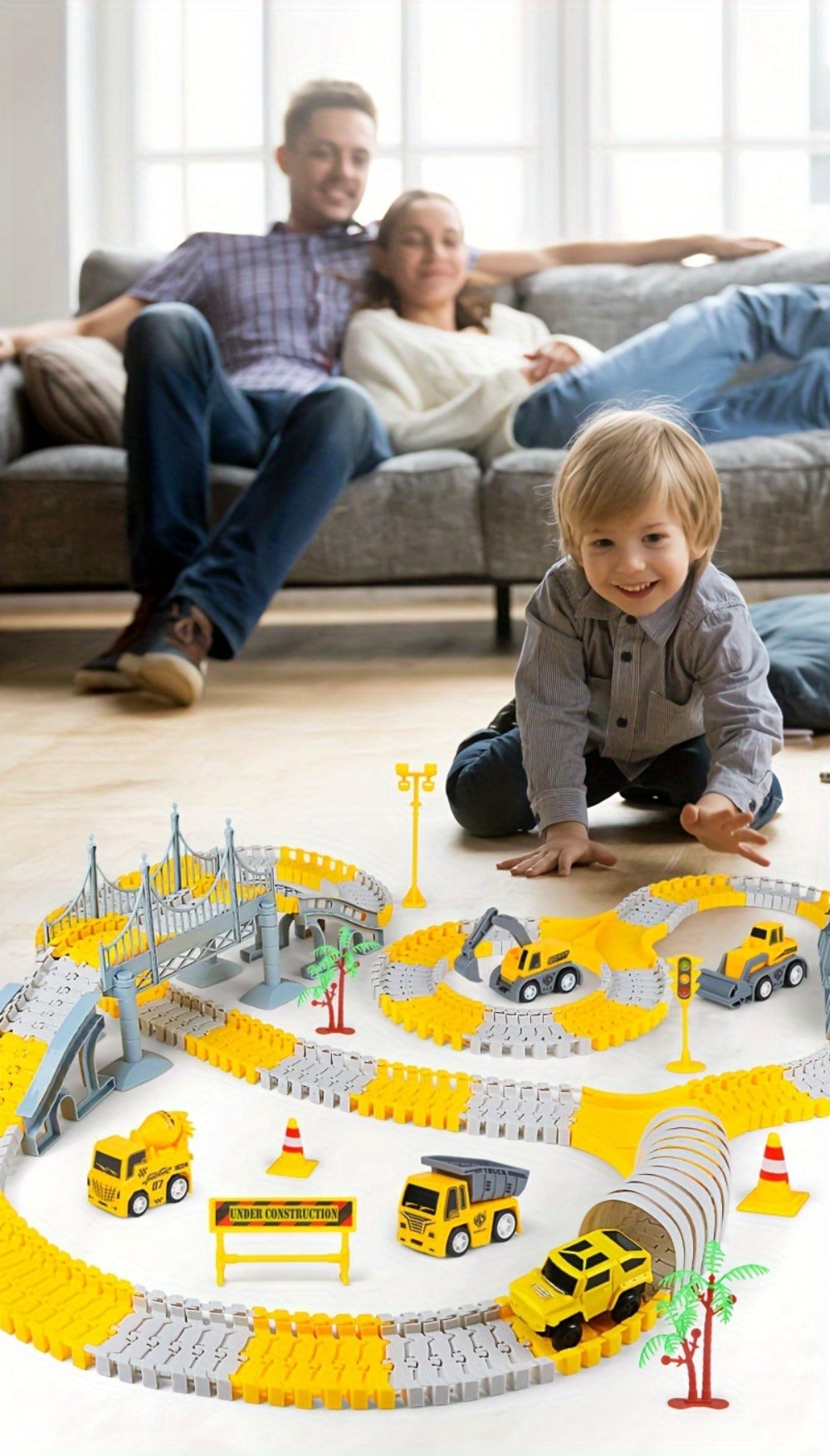 Roller Coaster Track Set, 467 Pieces with Electric Race Car, DIY Build-Your-Own Track Toy Ages 3-8