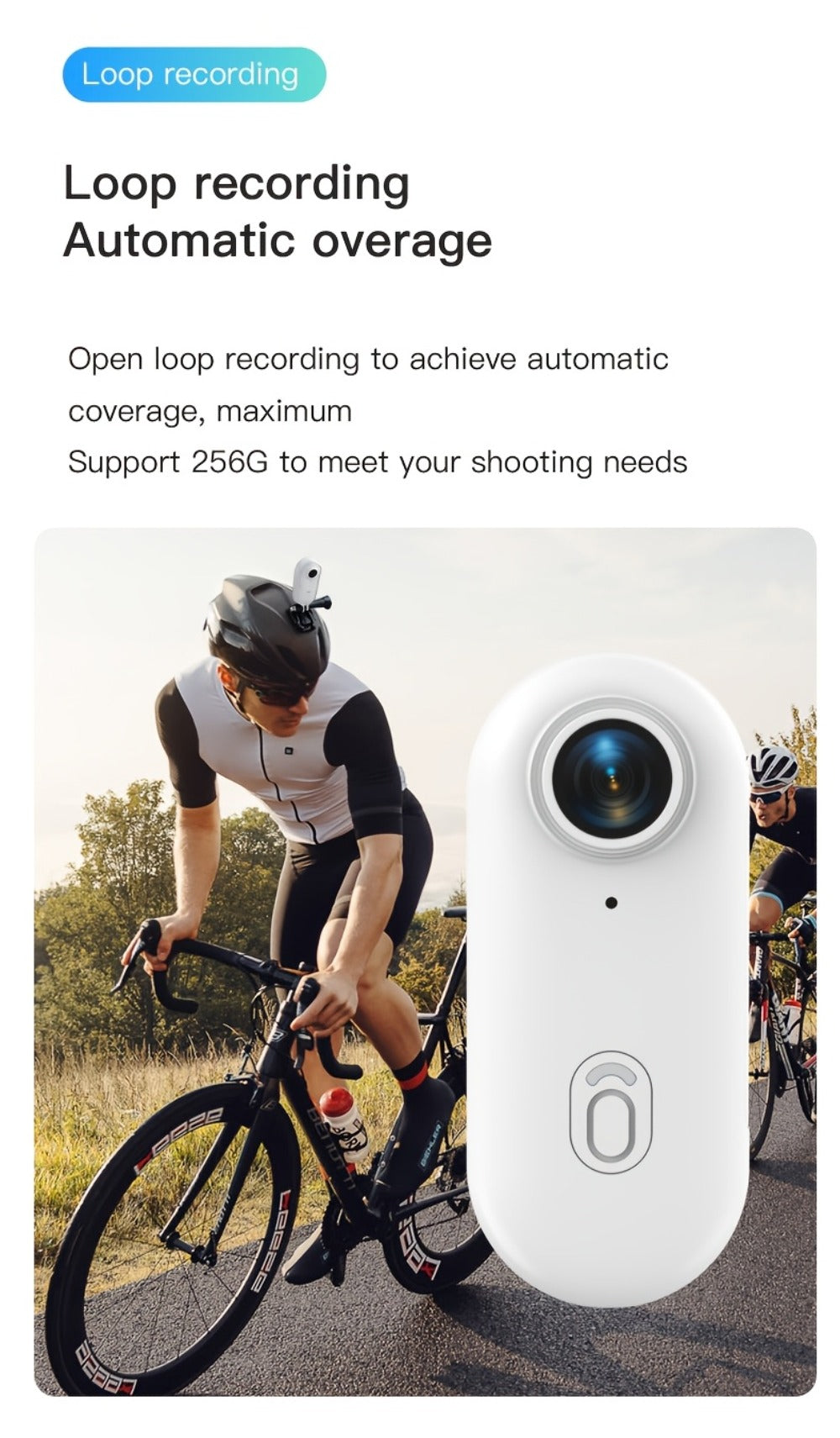 Thumb Action Camera 4K 1080P Mini Sports Camera, Auto Exposure, 800mAh Rechargeable Battery, TF Card Compatible, Compact Wearable Cam for Cycling Hiking Vlogging Outdoor Sports