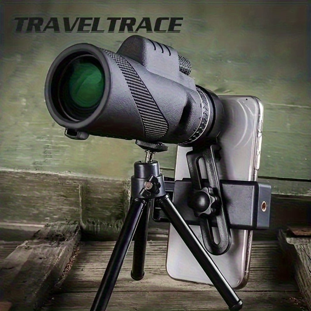 10x42 Monocular Telescope for Adults with Smartphone Adapter & Tripod | HD FMC Lens, Waterproof, Portable Handheld for Bird Watching, Hiking, Hunting, Camping, Concerts, Sports Events & Travel
