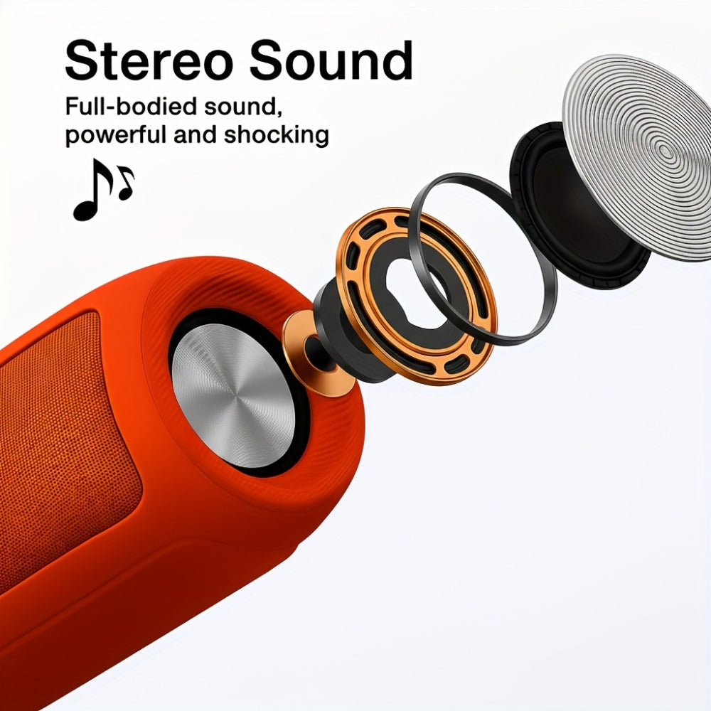 Outdoor Wireless Bluetooth Speaker Dual-Channel Subwoofer Deep Bass Long Battery Life Durable Party Speaker for Camping Tailgate BBQ Events Sports
