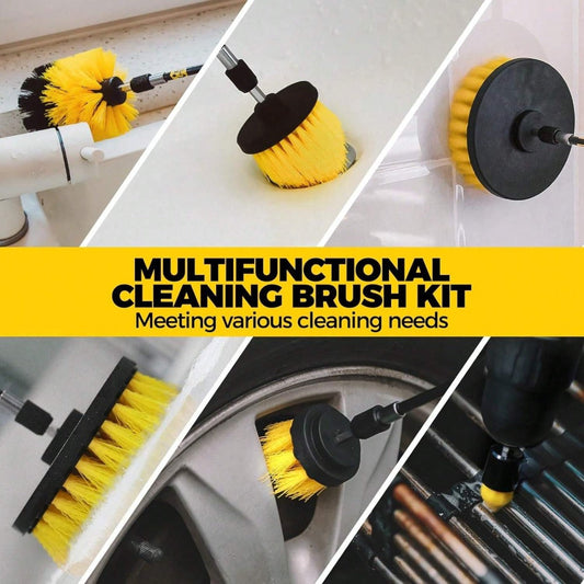 Drill Brush Attachment Set, 20-Piece with Scrub Pads, Polishing Pads & Extension Rod