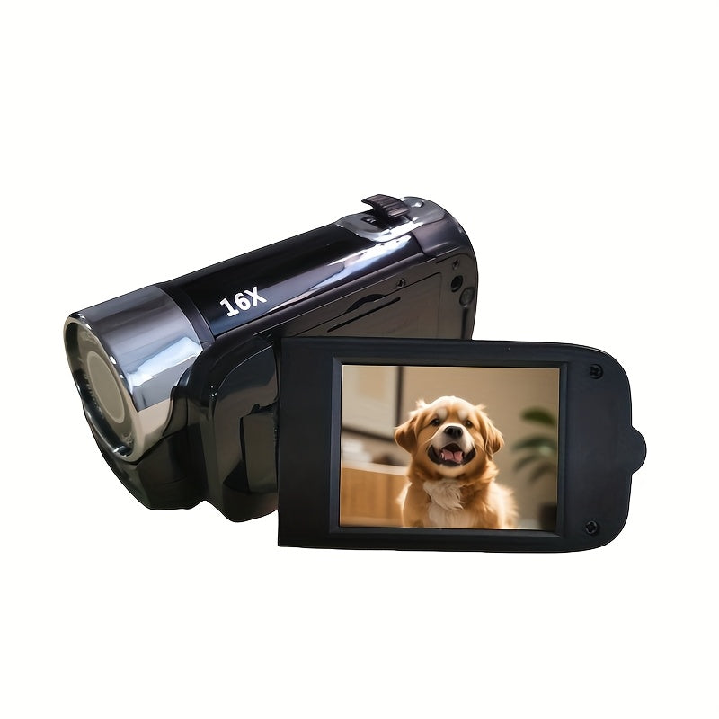 Portable 1080P Digital Camcorder with Rotating Screen & 32G Memory Card | Rechargeable Battery, Selfie Support, Compact Travel Video Camera for Vlogging, Family Gatherings & Everyday Recording