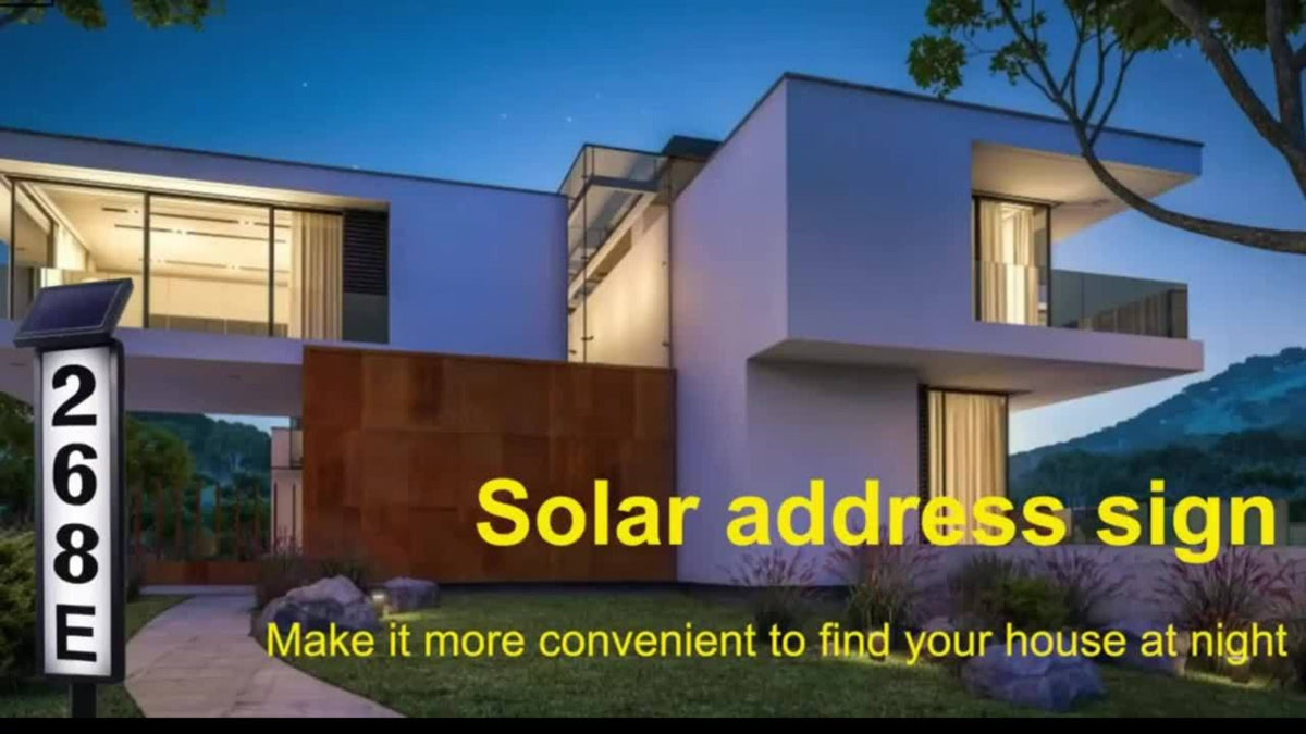 Solar House Number Light LED – DIY Address Sign with 38 LEDs, Switchable Warm & Cool White, IP44 Weatherproof, 270° Solar Panel, Auto On/Off for Home, Yard, Farm & Garden