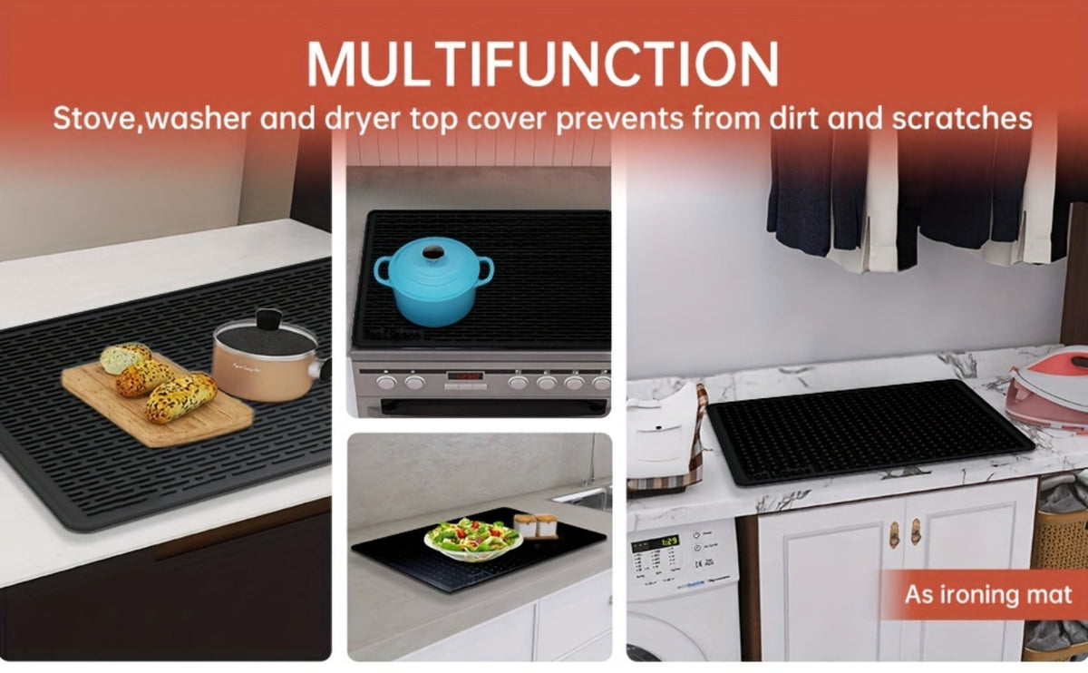Silicone Stove Top Cover Mat 28"x20" - Heat Resistant Electric Stove Protector for Ceramic Glass Cooktop, Non-Slip Scratch Guard, Dishwasher Safe, Extra Large RV Range Cover, Multipurpose Kitchen Mat