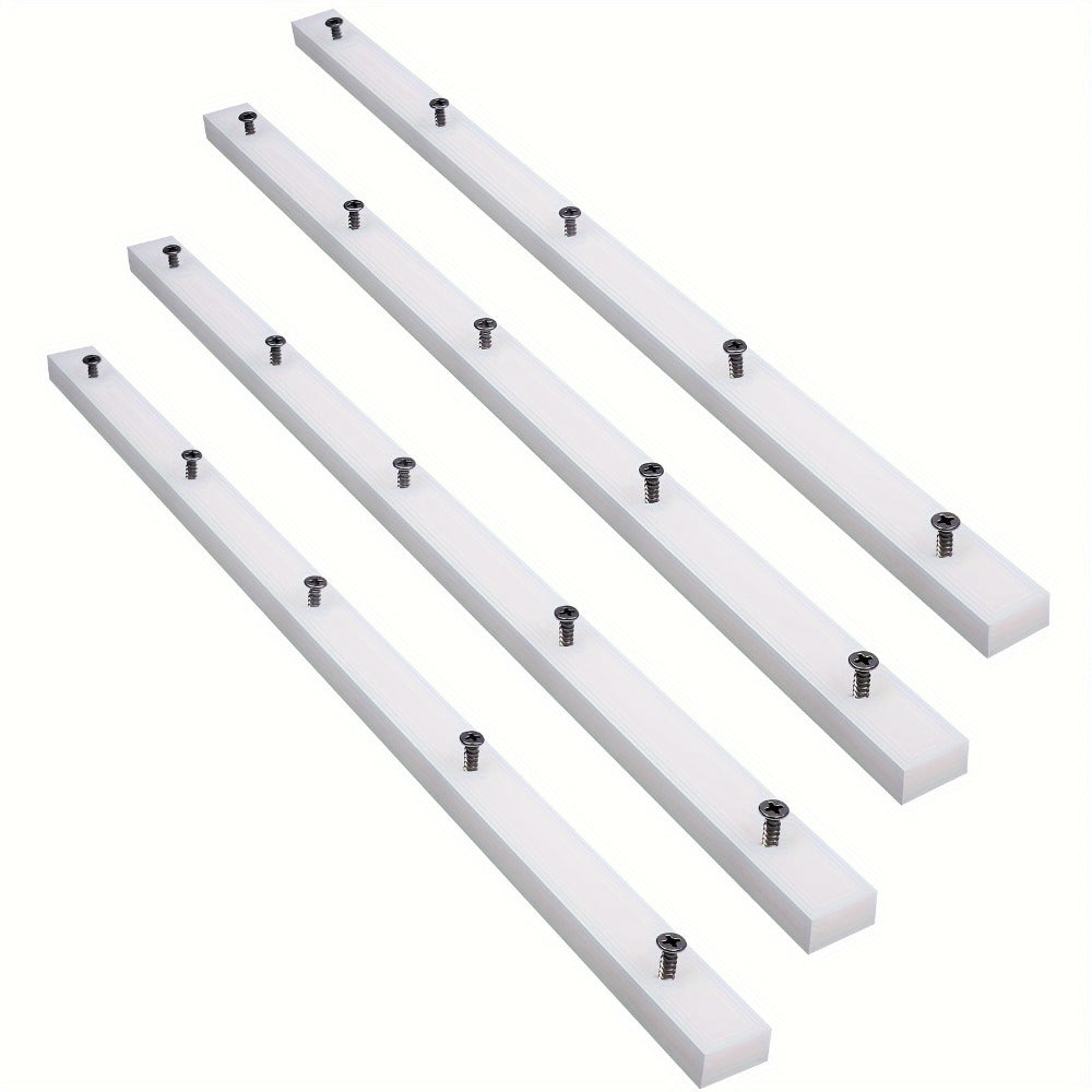 UHMW Miter Bar for Table Saw Crosscut Sled – 3/4" x 3/8" x 17" Predrilled T-Slot Track with 10 Screws for Jigs Fixtures & Miter Slots, Smooth Low-Friction Glide